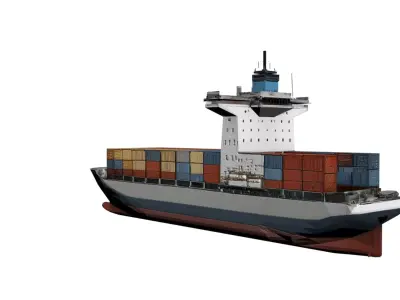 Generic Container Ship Low Poly Cargo Transport Vessel Low-poly 3D model