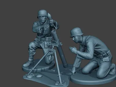 German soldiers ww2 Granatwerfer G5 3D print model