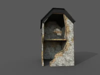 ww2 ruin pack Low-poly 3D model