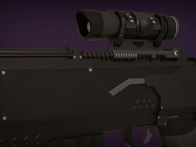Assault Rifle Black BX1 Low-poly 3D model