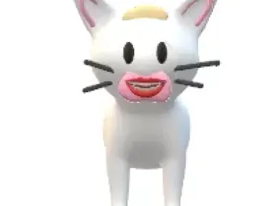 Talking Cute Cat - Animal Character Low-poly 3D model