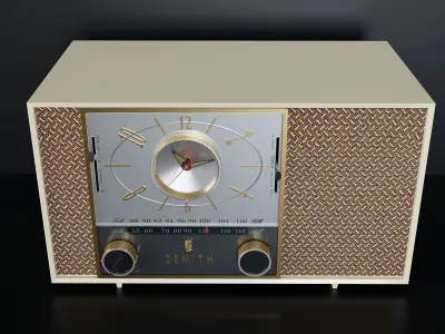 Vintage Zenith F 728 Clock Radio 3D model