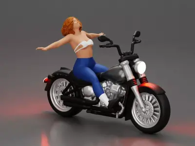 Boldly Riding Through the Air with a Powerful Motorbike Stance 2 3D print model