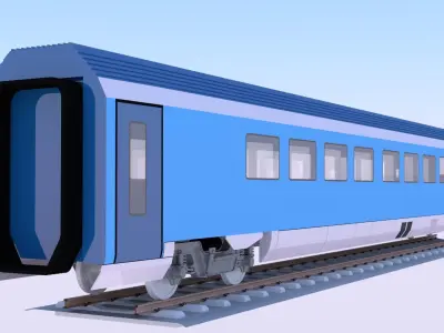 Siemens locomotive and driving coach 3D Model Pack