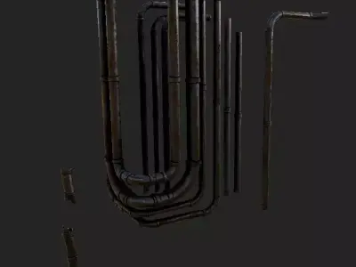 Pipes assets Low-poly 3D model