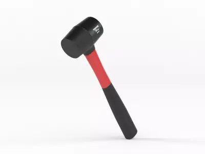 Fiberglass Handle Rubber Mallet 3D model