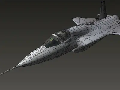 f35a fighter jet lowpoly 3d model Low-poly 3D model