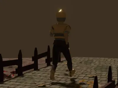 Low Poly Character Armory 3D model Free low-poly 3D model