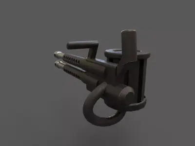 Heavy gameready minigun Low-poly 3D model
