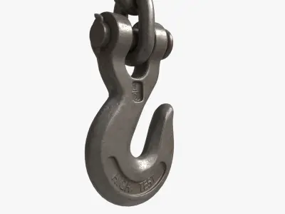 Metal Hook with Chain 3D model