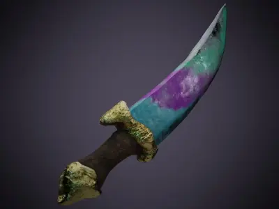 stylized knife game-ready low-poly Free low-poly 3D model