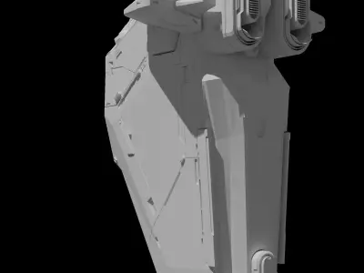 Spaceship Low-poly 3D model from CGTrader