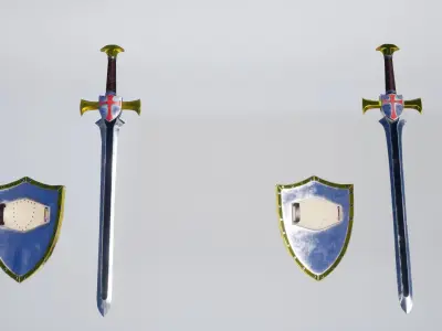 Cross Knight Weapon Pack 1 3D Model Collection