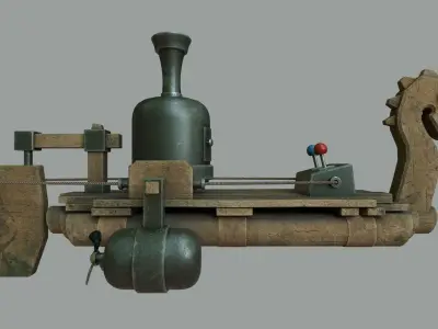 Fantasy Steampunk Dragon Raft Low-poly 3D model