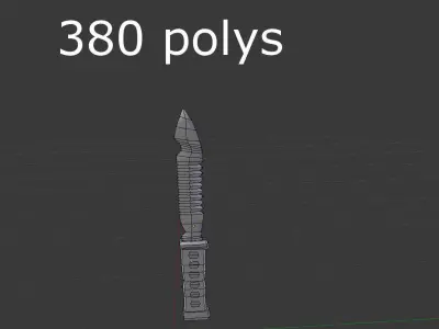 low poly military knife Low-poly 3D model