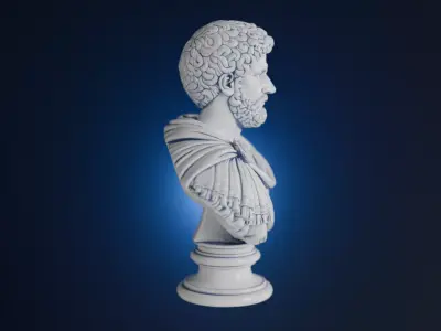 Marcus Aurelius Bust - 3 Versions Low-poly 3D model