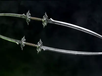 Royal Warglavie - Dark Fantasy PBR game ready 3d sword Low-poly 3D model