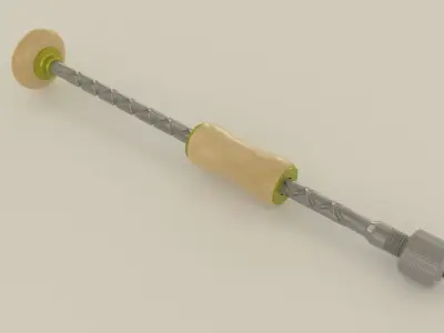 Drill wooden screw 3D model