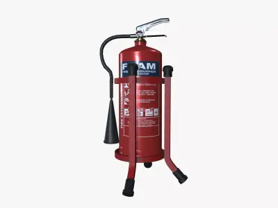 Foam fire extinguisher with stand Low-poly 3D model