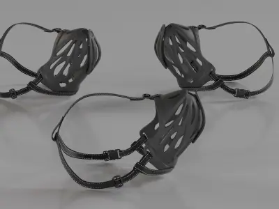 Silicone Dog Muzzle Husky 3D model