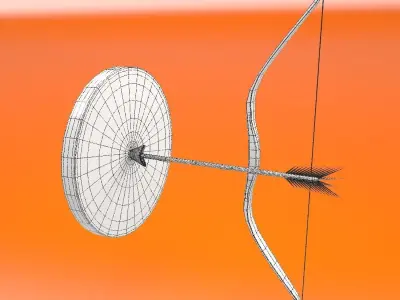 Bow with target Low-poly 3D model