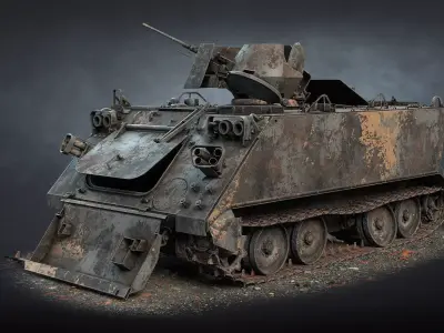 M113 APC Destroyed Game Ready Low-poly 3D model