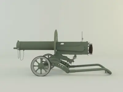 Old machine gun 3D model purchase