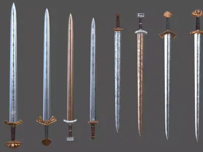 Viking Sword Kit Low-poly 3D model
