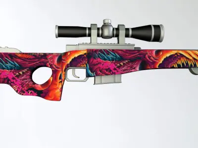 HYPERBEAST AWP SNIPER RIFFLE   Low Poly Low-poly 3D model