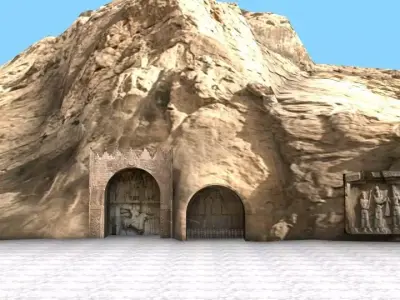 Taq-e Bostan 3d model Low-poly 3D model