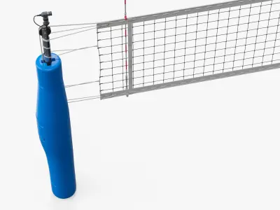  Regulation Volleyball Net with Dual Support Poles Blue 