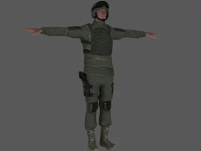 Rigged Soldier 10 3D model