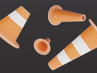 Traffic Cones Low-poly 3D model purchase