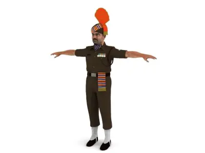 soldier indian Low-poly 3D model