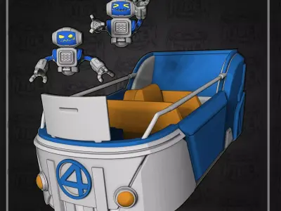 Fantastic 4 vehicle and herbie 3D print model