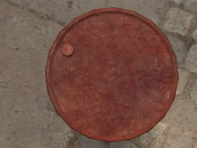 PBR Textured Low Poly Rusty Old Oil Barrel 3D Model Game Ready Free low-poly 3D model