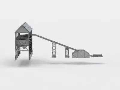 Rock crusher Low-poly 3D model