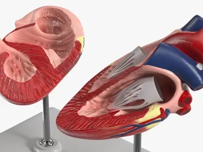  Dog Heart Interior Structure Display on Stand 