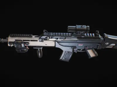 Assault Rifle HK36 Low-poly 3D model