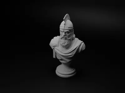 Swedish Warrior Bust Chess 3D print model