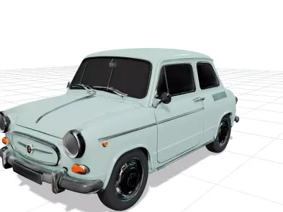 Retro Compact Car R3 3D model