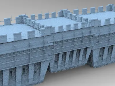 English Norfolk Fort walls 2 3D model