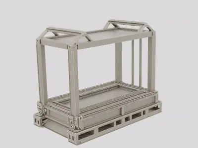 Industrial Factory Equipment Transport Skid for 3D print 3D model