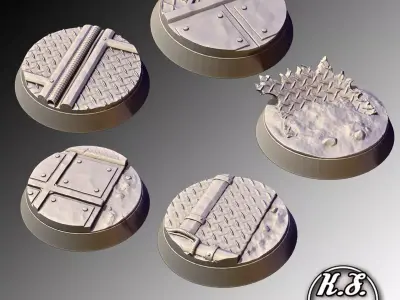 Industrial Bases - 40mm Set I 3D print model