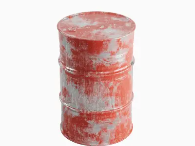 Painted Steel Barrel Set  3D model