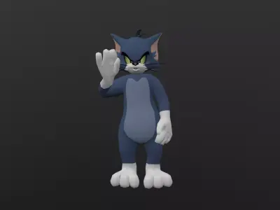 TOMC-032 Tom Cat Waving Low-poly 3D model