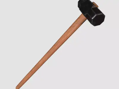 Sledge Hammer Low-poly 3D model get