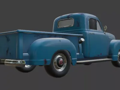 Old scratched Pickup Truck 3D Model 3D model