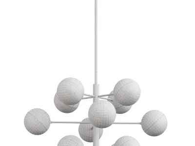  Brass Globe Sputnik Chandelier  3D model