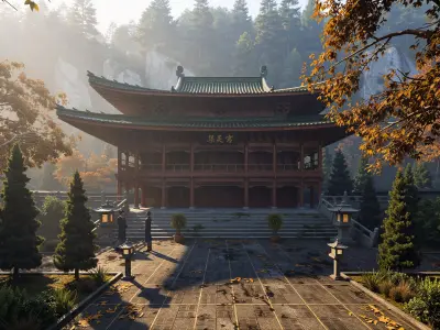 Asian temple Chinese palace historical architecture 3D model purchase